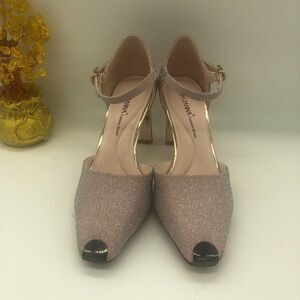 Eastanna Pointy Toe Ankle Strappy Pumps Mid Heels Sandals